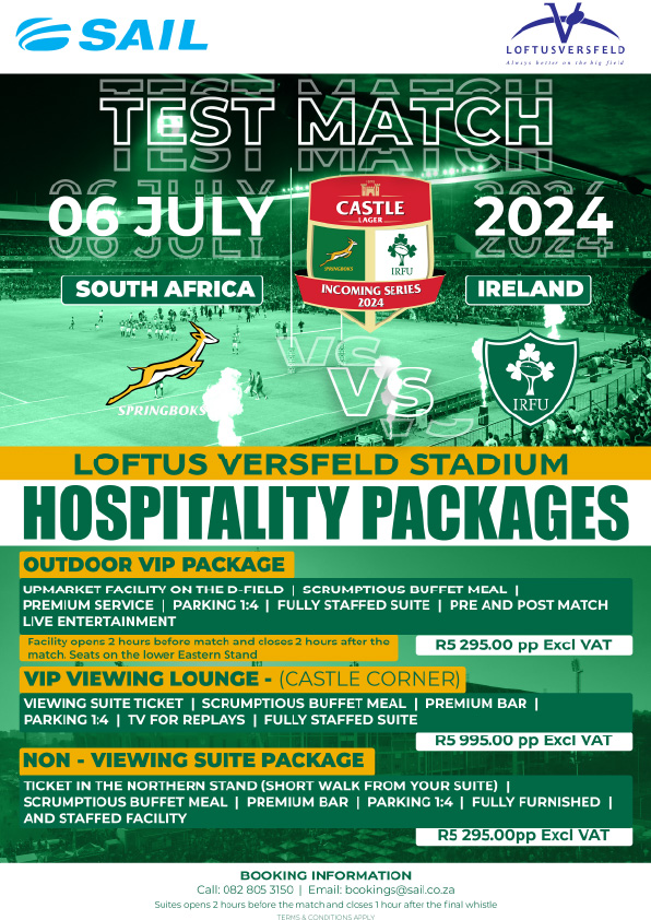 Castle Lager SA VS Ireland 06 July 2024 Flyer