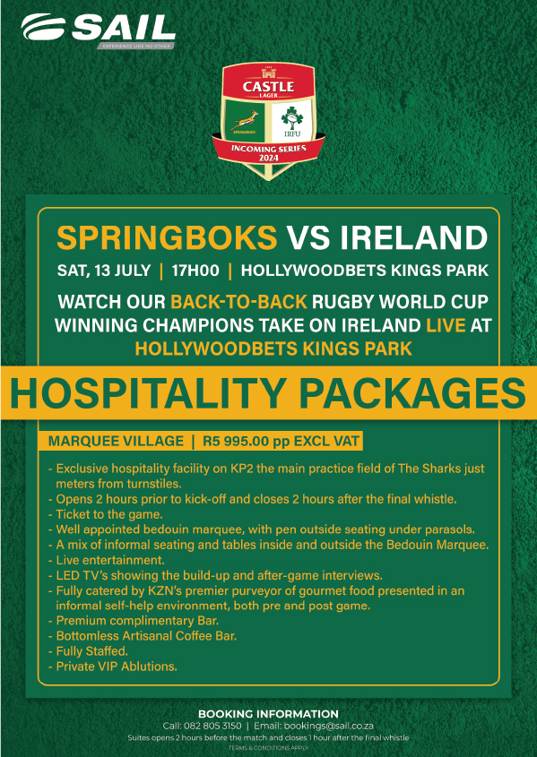 Springboks vs Ireland 13 July 2024 Flyer